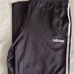 Adidas Black Joggers with White Stripes